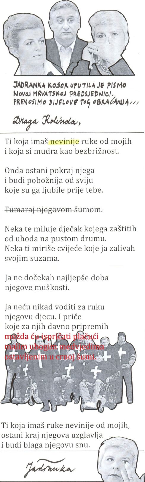jadranka piše kolindi